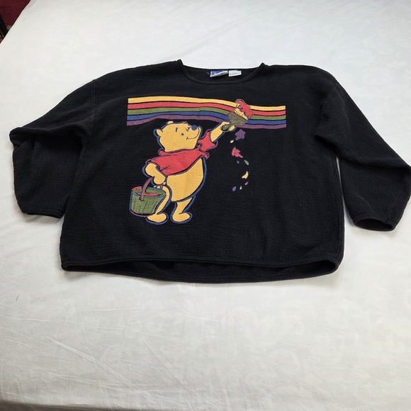 Disney Winnie The Pooh Sweatshirt Women’s Size XL Rainbow Art 100% Cotton - Picture 7 of 10
